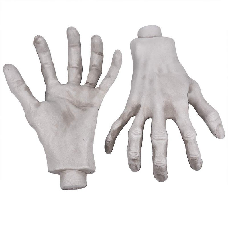 XONOR Halloween Skeleton Hands - 1 Pair Realistic Plastic Skeleton Zombie Hands for Halloween Terror Scary Props Decorations - Image 5